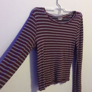 Garage maroon red long sleeved shirt